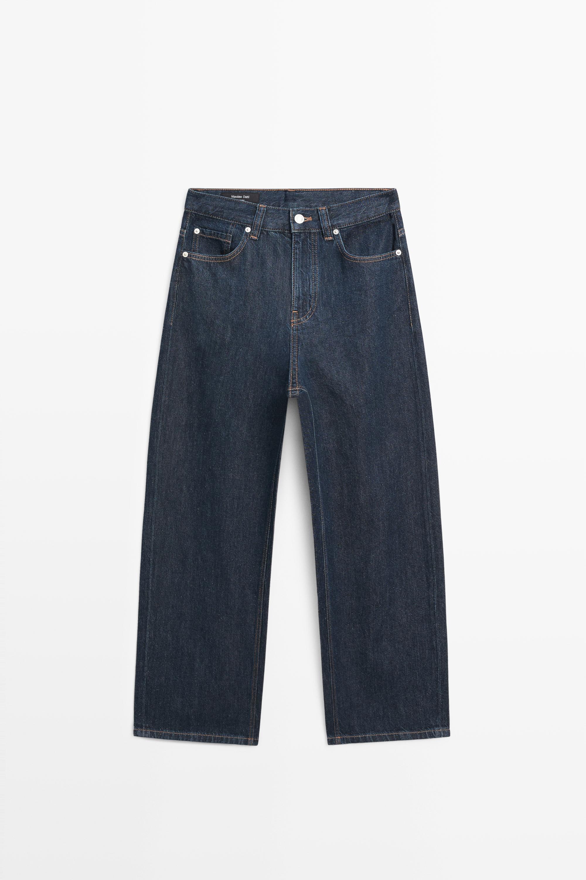 Mid-rise wide-leg cropped jeans